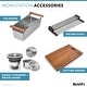 preview thumbnail 9 of 9, Ruvati 33-inch Workstation Ledge 50/50 Double Bowl Undermount 16 Gauge Stainless Steel Kitchen Sink - 15″ x 16″, 15″ x 16″