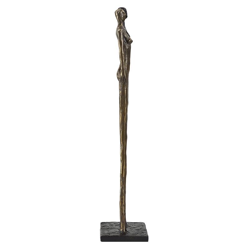 Uttermost Two's Company Cast Iron Sculpture - 4.63"W x 20.13"H x 4.13"D