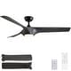 preview thumbnail 34 of 58, YUHAO 56 inch 6 Speed Quiet DC Motor Indoor Matte White Ceiling Fans with Lights and Remote Control 56 Inches - Matte Black&Grey