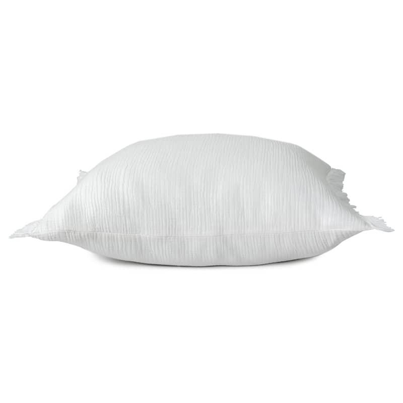 Sevita Solid Turkish Cotton Fringed Throw Pillow
