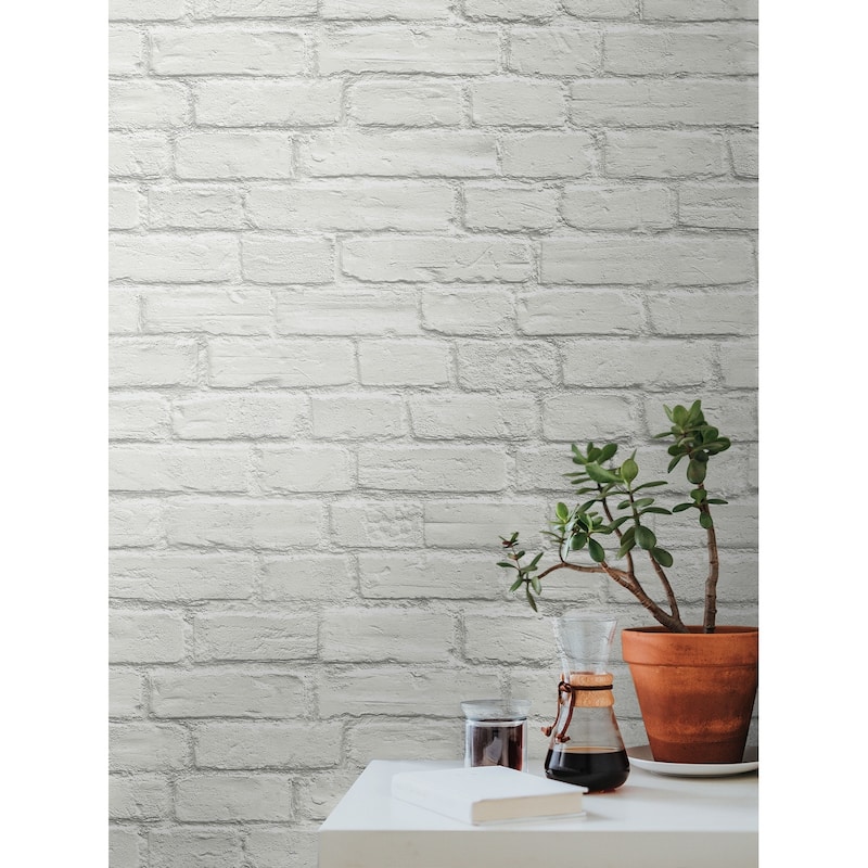 Seabrook Designs Industrial Faux Brick Prepasted Wallpaper - 20.5 in. W x 33 ft. L