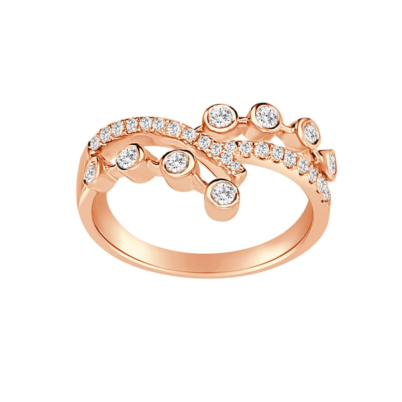 Auriya 14k Gold Lab Grown Round Diamond Bezel and Pavé Crossover Ring 1.92 ct. tw. (F-G, VS)