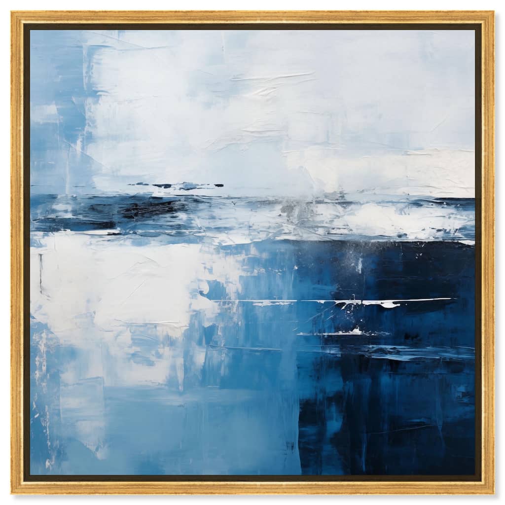 Layers of Blue Canvas by Art Remedy