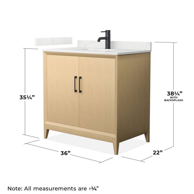 Wyndham Collection WCH7575-36S-QTZ-UNSMXX Janna 36" Free Standing