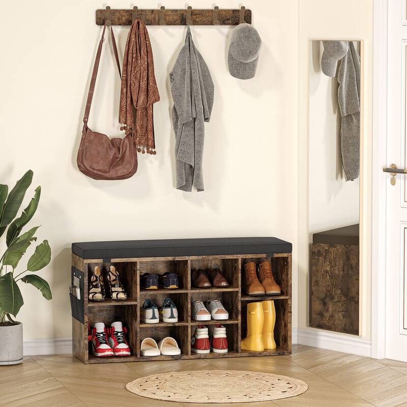 Shoe Storage Bench Cubby Organizer for Entryway