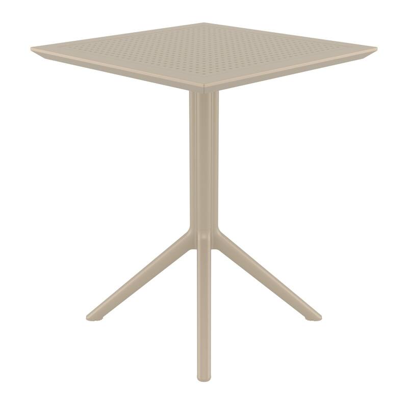 29.5" Taupe Brown Folding Square Outdoor Patio Dining Table