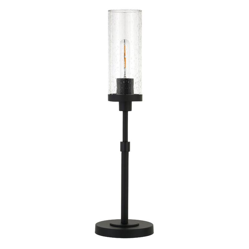 26" Metal Buffet Lamp with Clear Cylinder Shade - 26" H x 7" W x 7" D