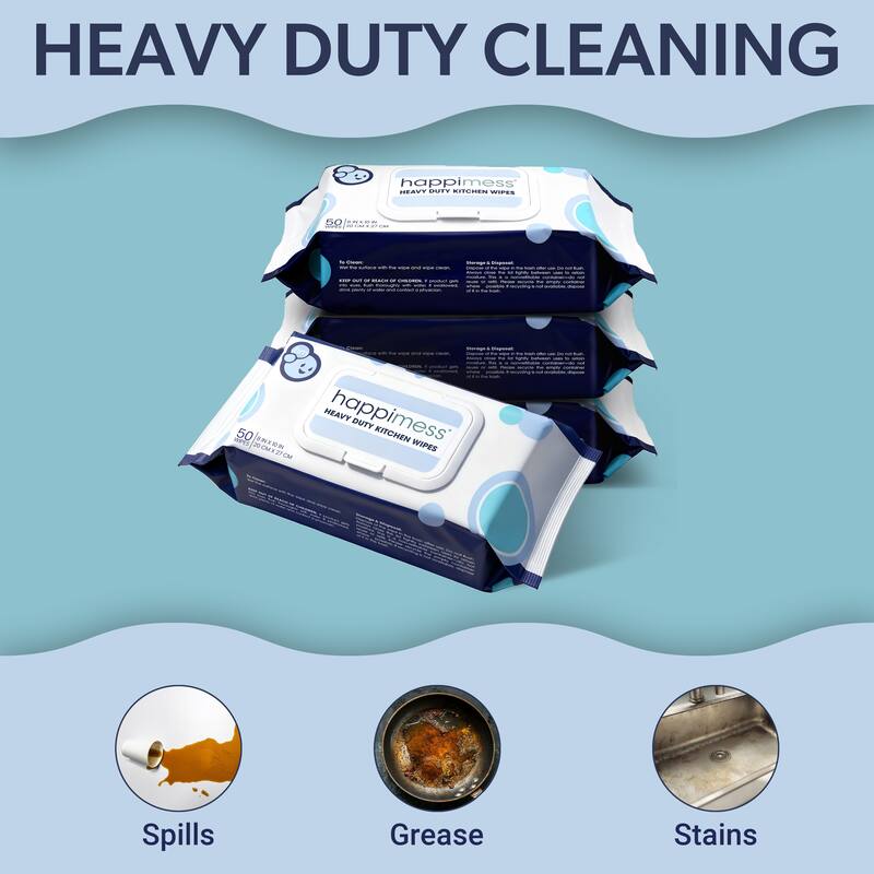 happimess, All-Purpose Thick Heavy Duty Kitchen Cleaning Wipes Bleach Free