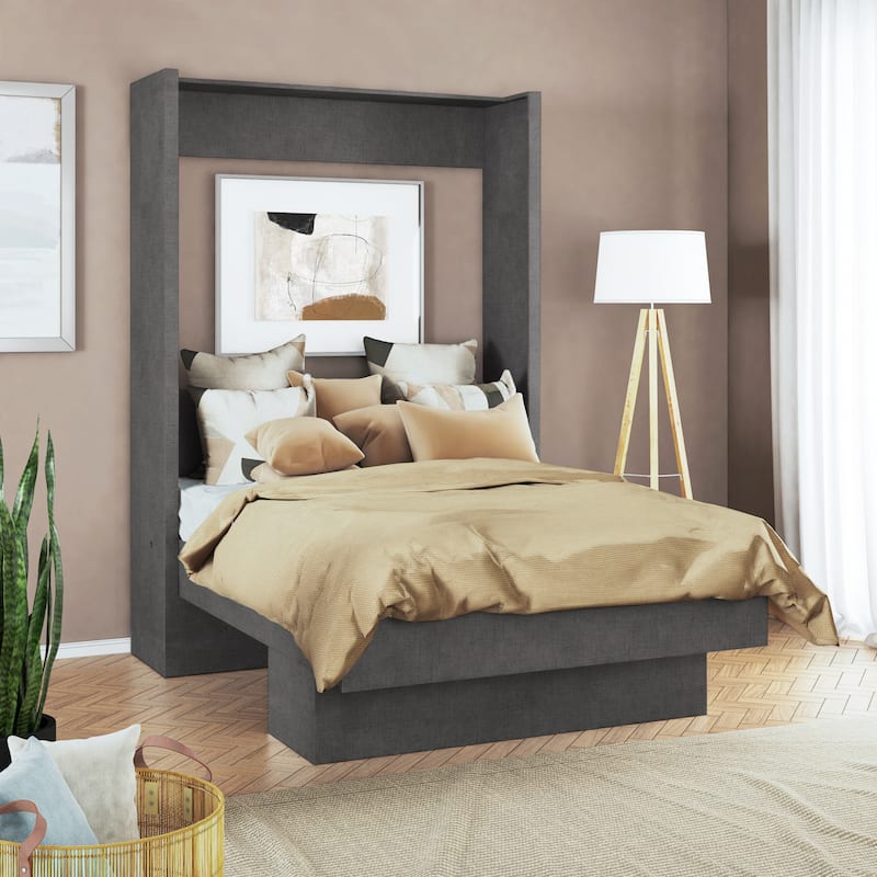 Oakland Living Easy Lift Brazilian Full Contemporary Murphy Bed with Shelf - Ash