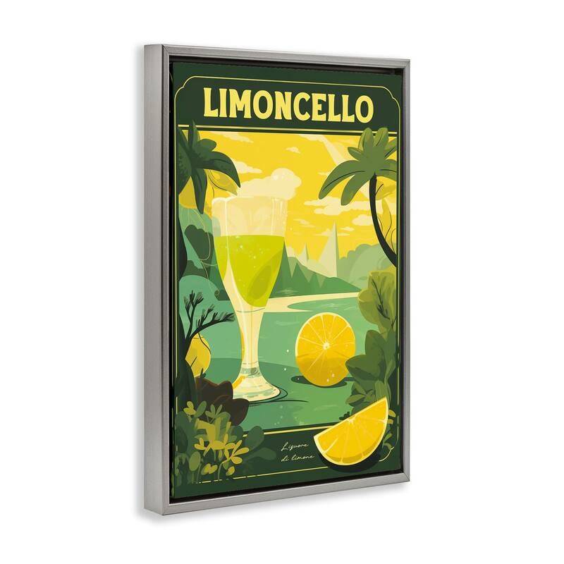 Stupell Lemon Cocktail in Tropical Scene Framed Floater Canvas Wall Art Design By Andreas Magnusson