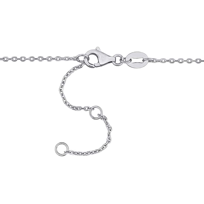 Miadora 4-5mm Cultured Freshwater Pearl Station Necklace in Sterling Silver - 17+2 in