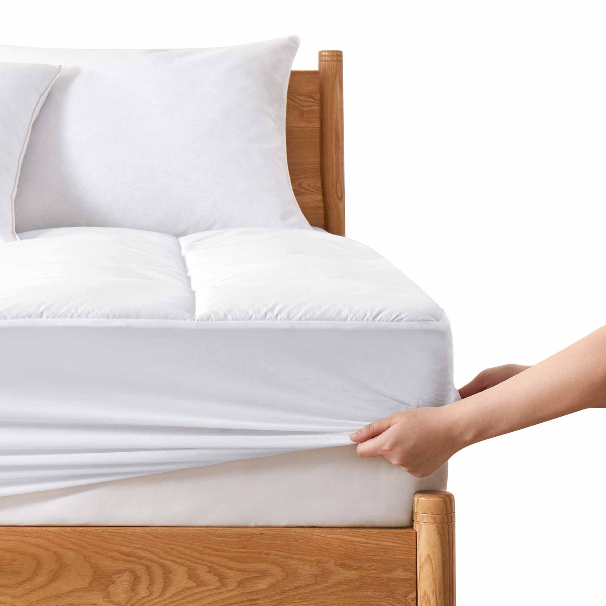 PCM Cool Touch Cooling White Mattress Pad with Elastic Deep Pocket King