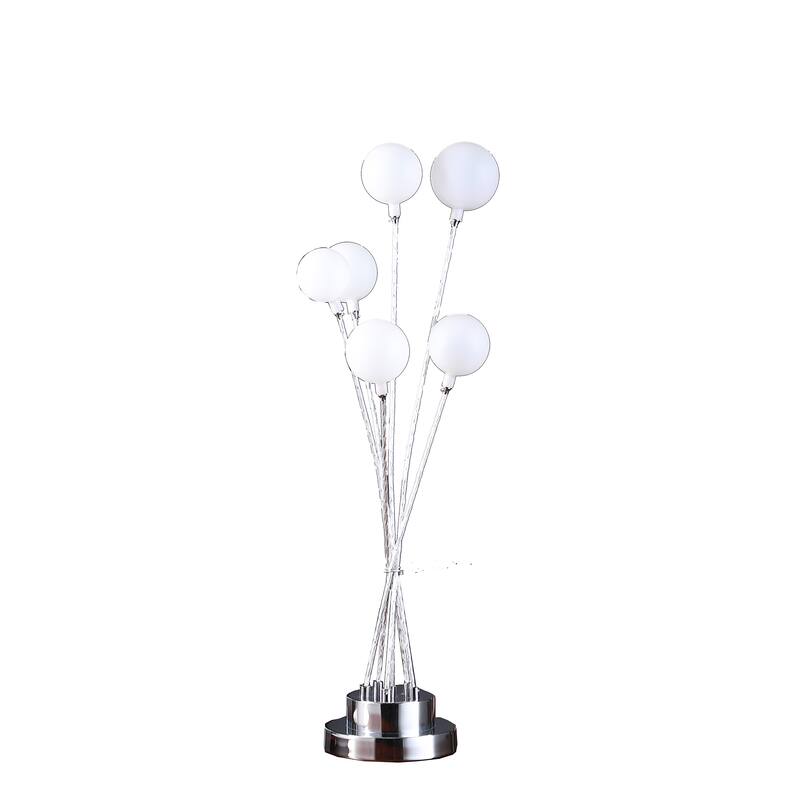 27.5 In. 6-Light Acrylic Globe Metal LED Yellow Gold Table Lamp