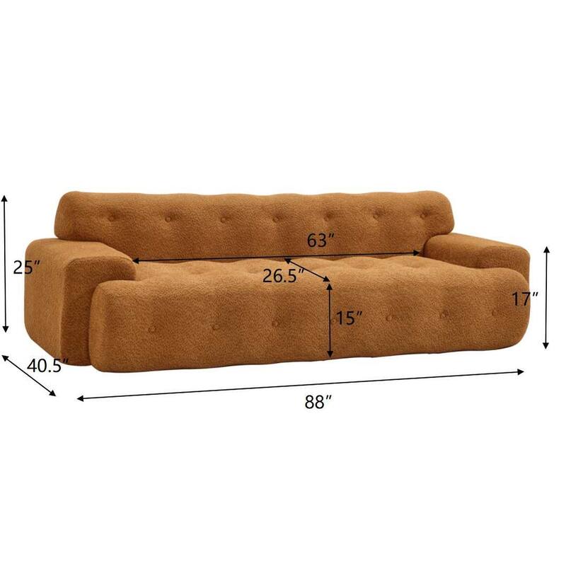 Button Tufted Upholstered 3 Seater Sofa, Comfy Chenille Deep Seat Cloud Couch, Compression Sofa for Apartment, Living Room