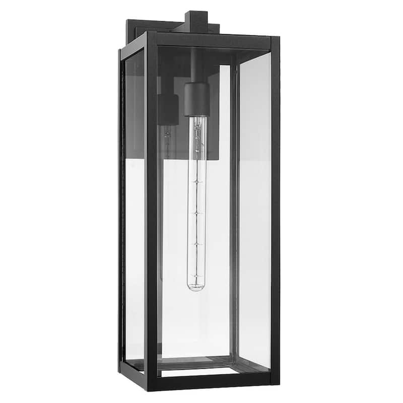 Modern Clear Glass Outdoor Wall Light 22.5"H x 8" W