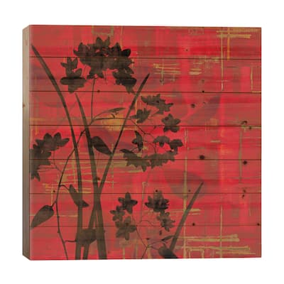 Silhouette On Red Print On Wood by Erin Lange - Multi-Color