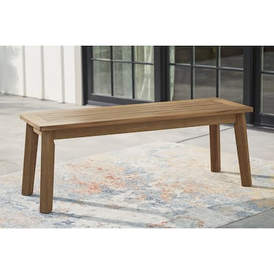 Janiyah Light Brown Bench - 47"W x 16"D x 17"H
