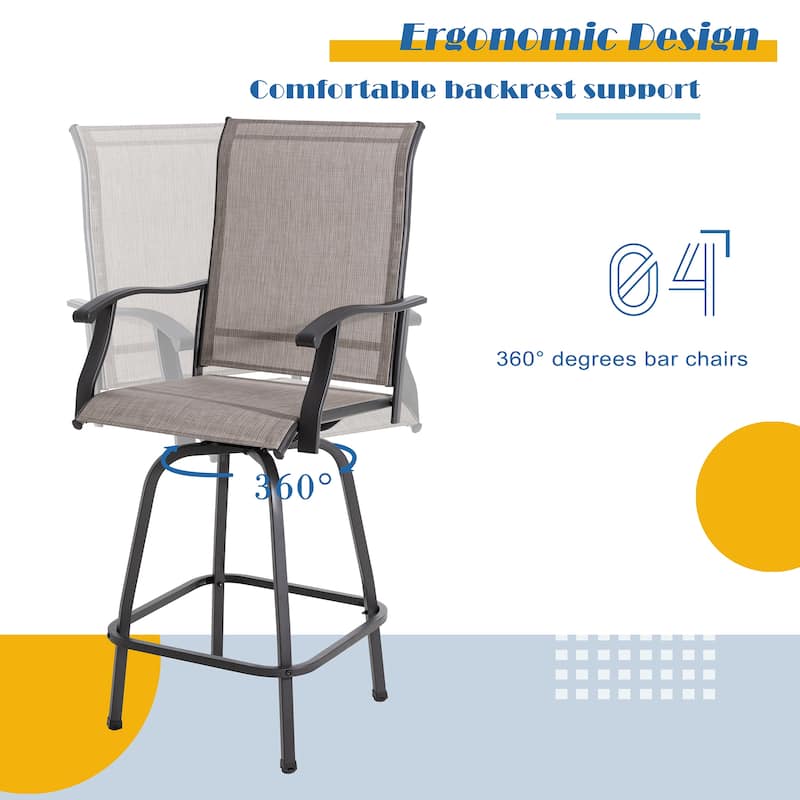 Futzca Patio Swivel Bar Bistro Set or Swivel Bar Stools