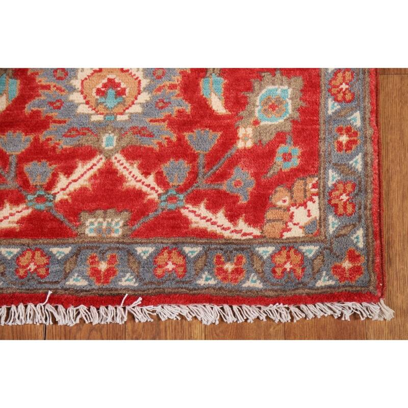 Red Floral Kazak Oriental Foyer Rug Hand-Knotted Wool Carpet - 2'0" x 3'0"