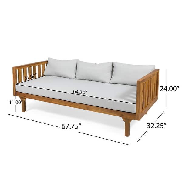 Claremont Outdoor 3-seat Acacia Wood Daybed by Christopher Knight Home