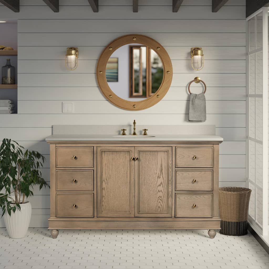 Bella 60-inch Single Vanity with Engineered White Top