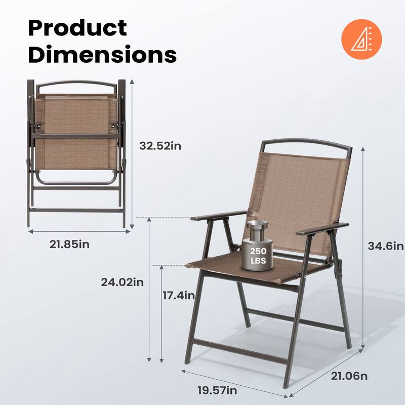 VredHom Outdoor 4-Piece Patio Dining Folding Chairs