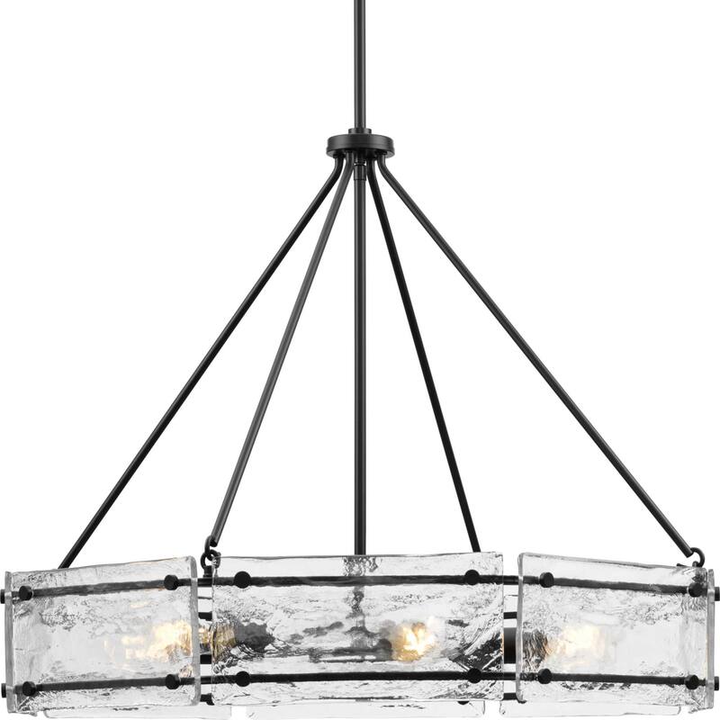 Progress Lighting P400355 Rivera 6 Light 30" Wide Ring Chandelier - Matte Black