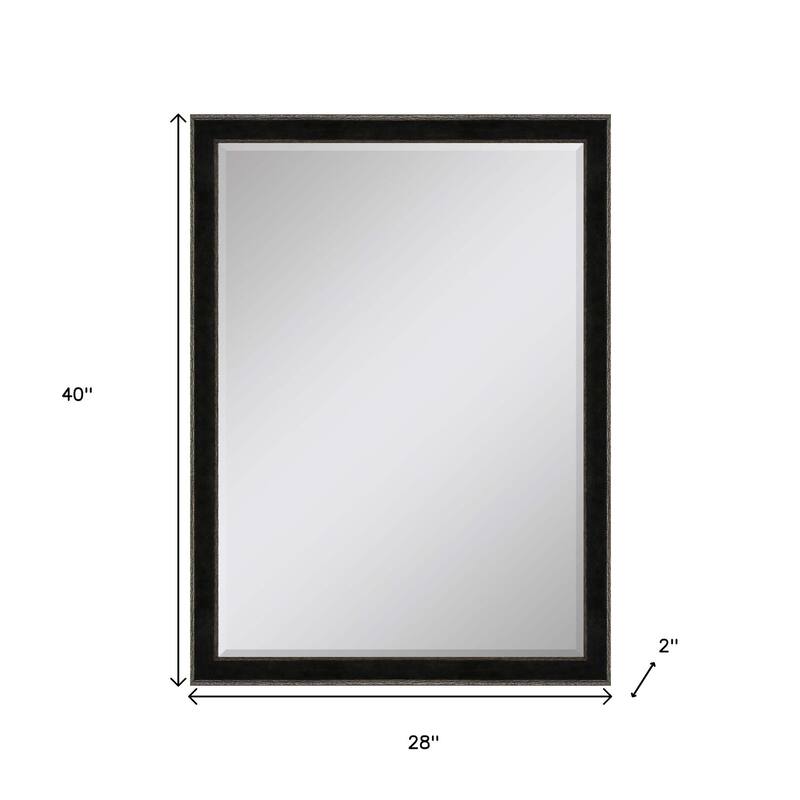 HomeRoots 40" Dark Brown Solid Wood Framed Accent Mirror - 28.00 in. x 40.00 in. x 2.00 in.