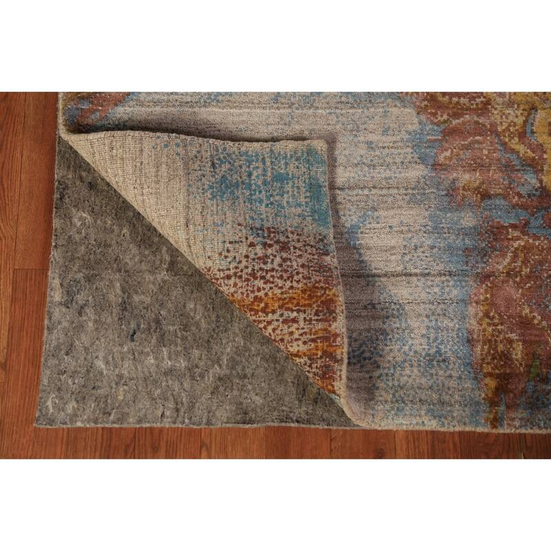 All-Over Abstract Indian Area Rug Handmade Wool Carpet - 5'4"x 7'7"