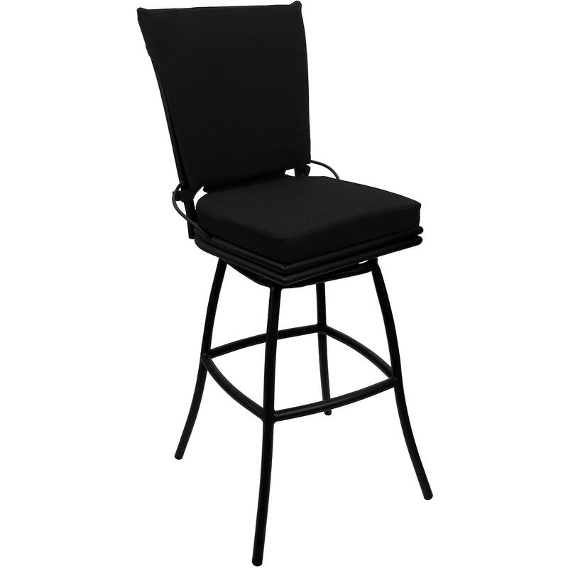 Outdoor Patio Counter 26" 30" Extra Tall 34" Bar Stool - Ofir Armless - Black Linen - Black - Extra Tall