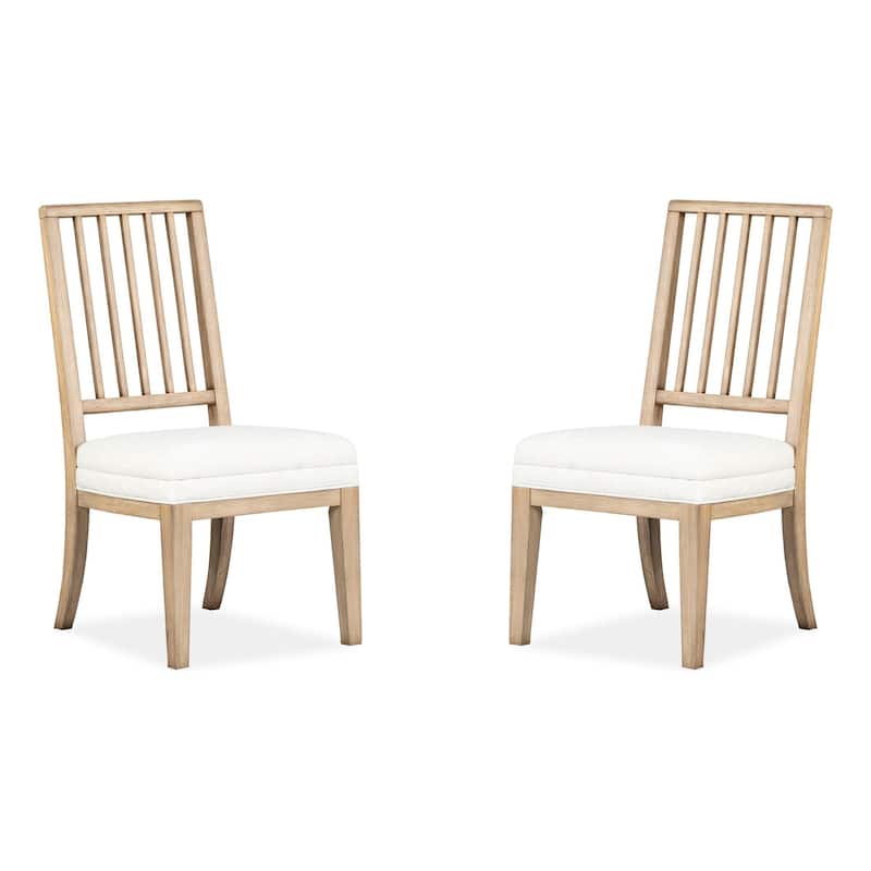 Magnussen Home Coventry Honey Maple Upholstered Side Chair Two Pack - 20''W x 22.88''D x 38''H - 20''W x 22.88''D x 38''H - Set of 2 - Honey Maple - Dining Height