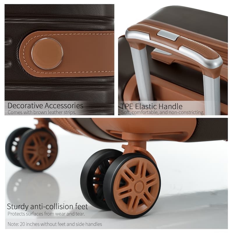 16/20/24/28 4-Piece Modern Expandable Luggage Sets with 4 Storage Bags, Swivel Wheels and TSA Lock for Boarding Travel