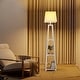 preview thumbnail 9 of 21, WAMPAT Exclusive Design Floor Lamp with 3-Level Shelves and Lampshade