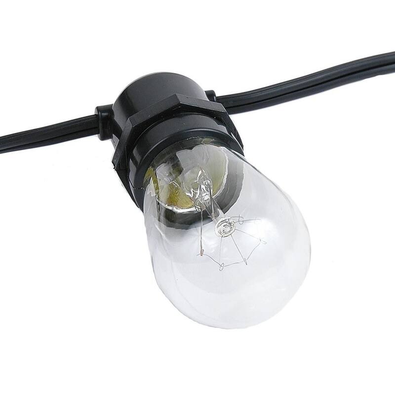37.5 Foot S14 Edison Outdoor Patio String Lights, Market Lights