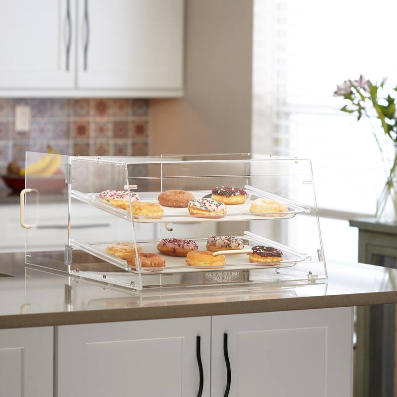 2Tier Commercial Acrylic Bakery Display Case Pastry Donuts Desserts - 2 Tier
