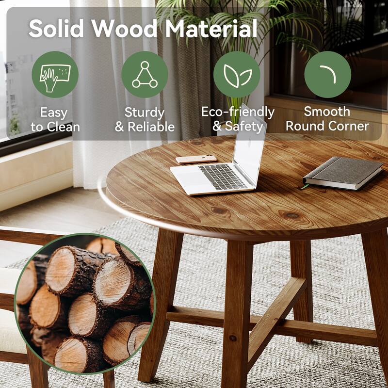 Solid Wood Conference Table, Office Meeting Table, Discussion Table Collaboration Desk