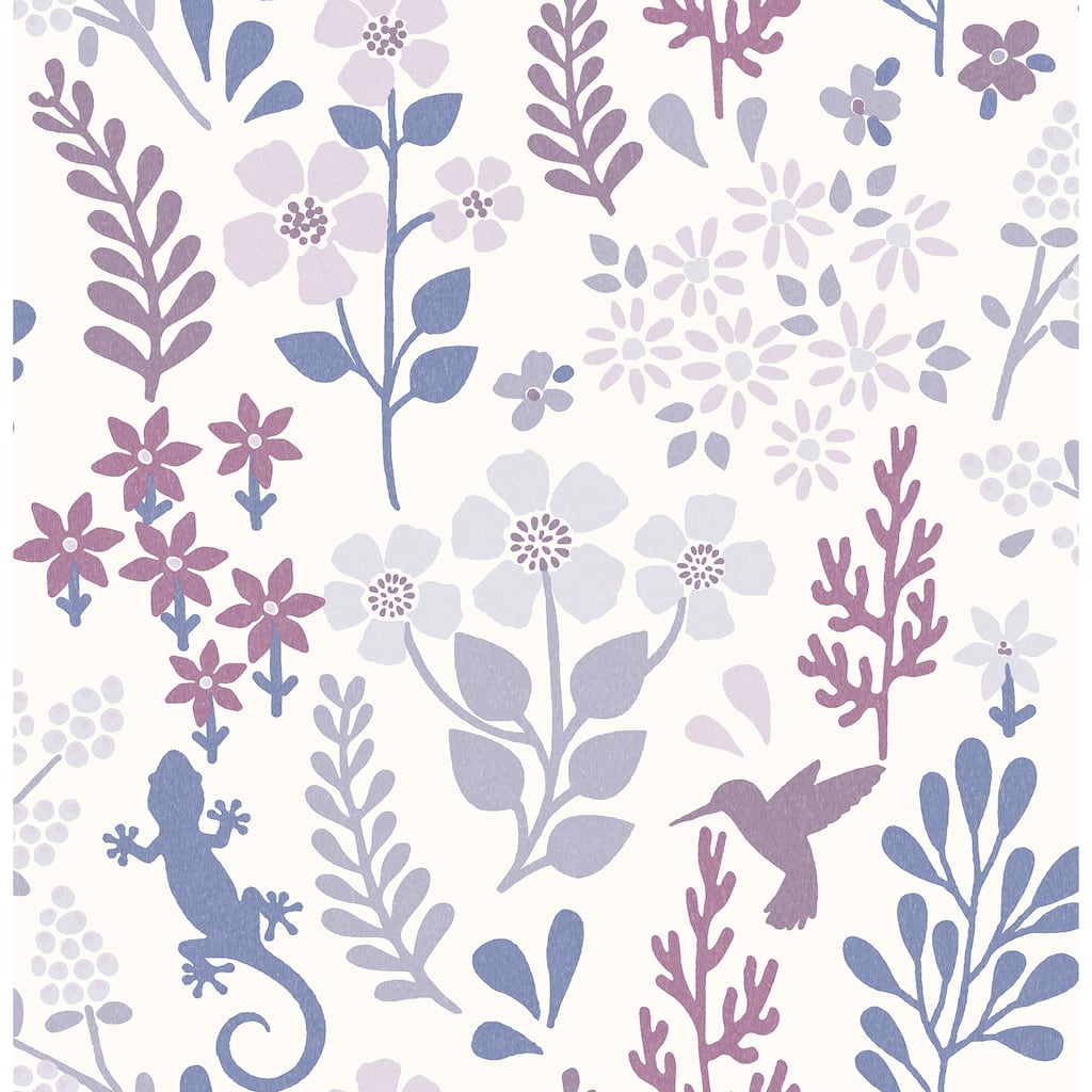 NuWallpaper Periwinkle Zoey Leaf Peel & Stick Wallpaper - 216in x 20.5in x 0.025in