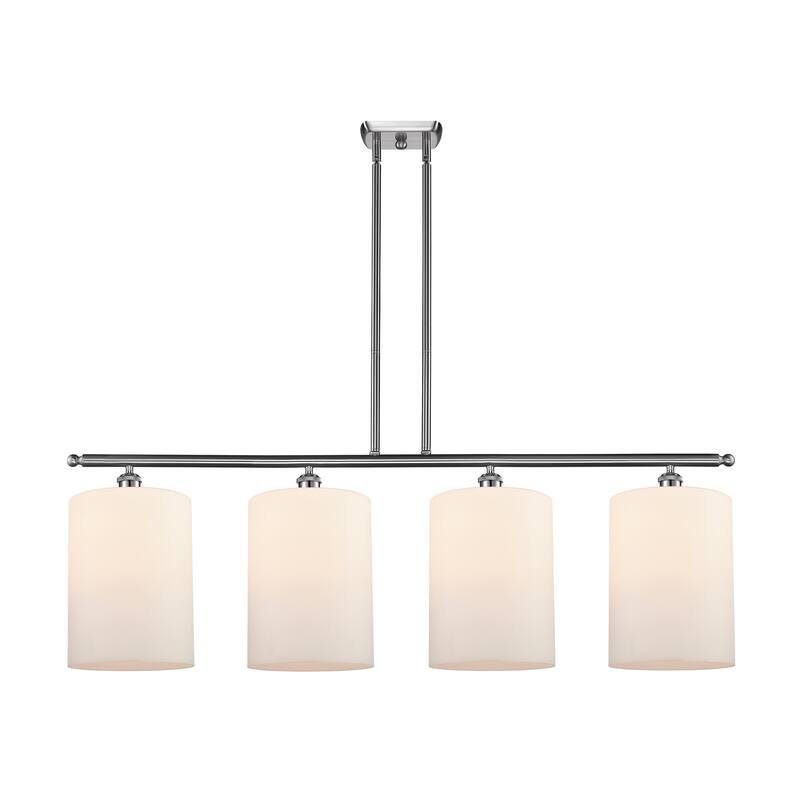 Innovations Lighting Cobbleskill - 4 Light 48" Island Light - Matte White/Brushed Satin Nickel