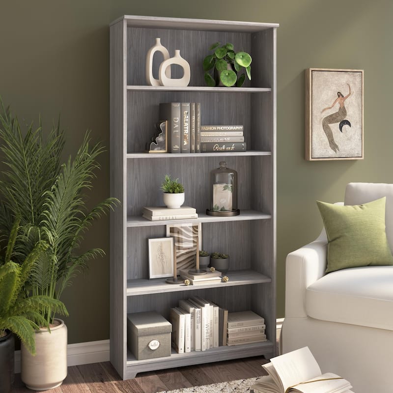Bush Furniture Cabot Tall 5 Shelf Bookcase with Adjustable Shelves