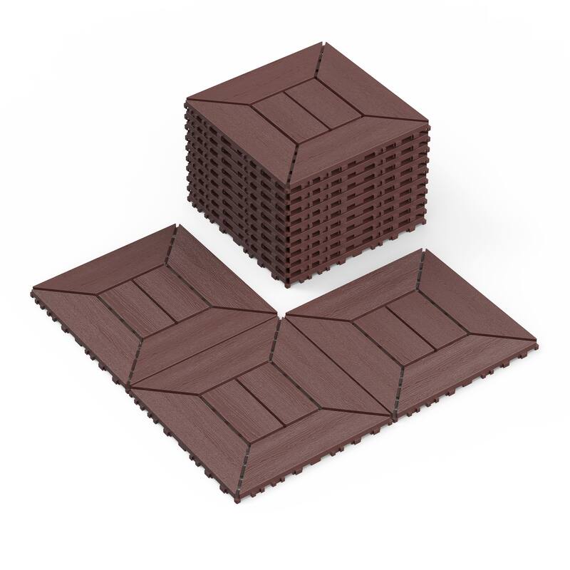 New 12 inch balcony deck tiles, DIY interlocking deck floor tiles, indoor and outdoor floor tiles, easy to install patio tiles