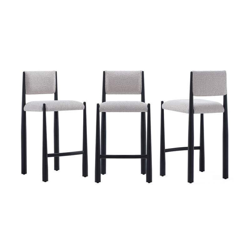 Manhattan Comfort Lennor Metal Boucle Counter Stool