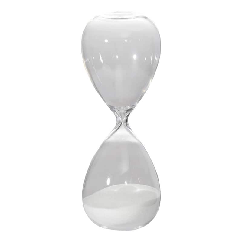 8" Ferdinand 30-Minute Hourglass, White Sand - White