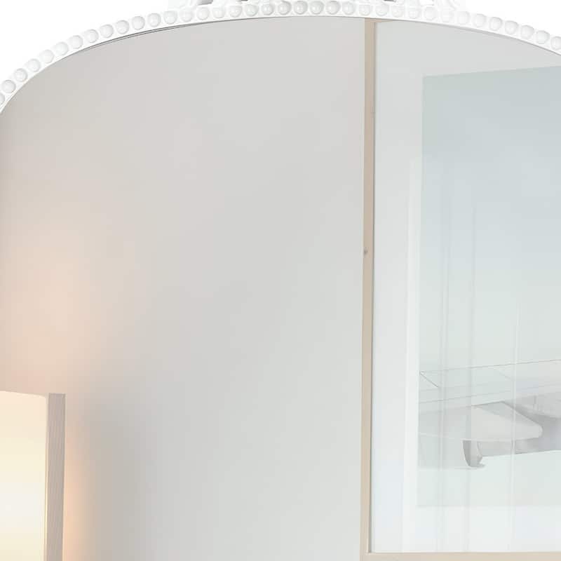 HomeRoots 32" White Arch Baroque Framed Accent Mirror