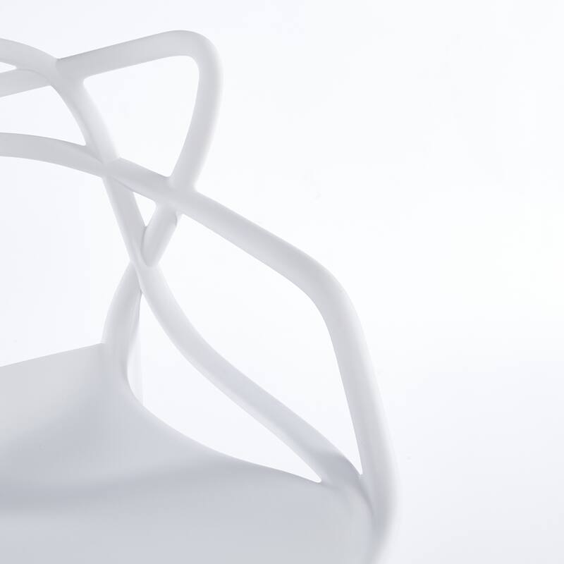 Plastic Dining Chairs Set of 4, Transparent Design Modern Kitchen Office