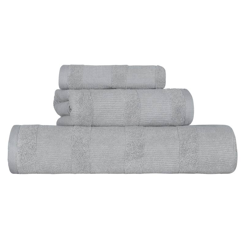Quick-Dry Ribbed 3-Piece Cotton Towel Set by Superior