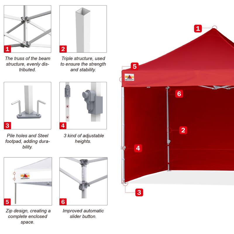 ABCCANOPY Commercial Instant Shade Metal Pop-Up Canopy - 10ftx10ft
