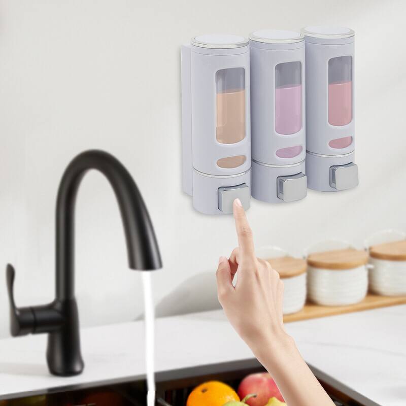 3in1 Hotel Bathroom Soap Dispenser for Shower White Bed Bath