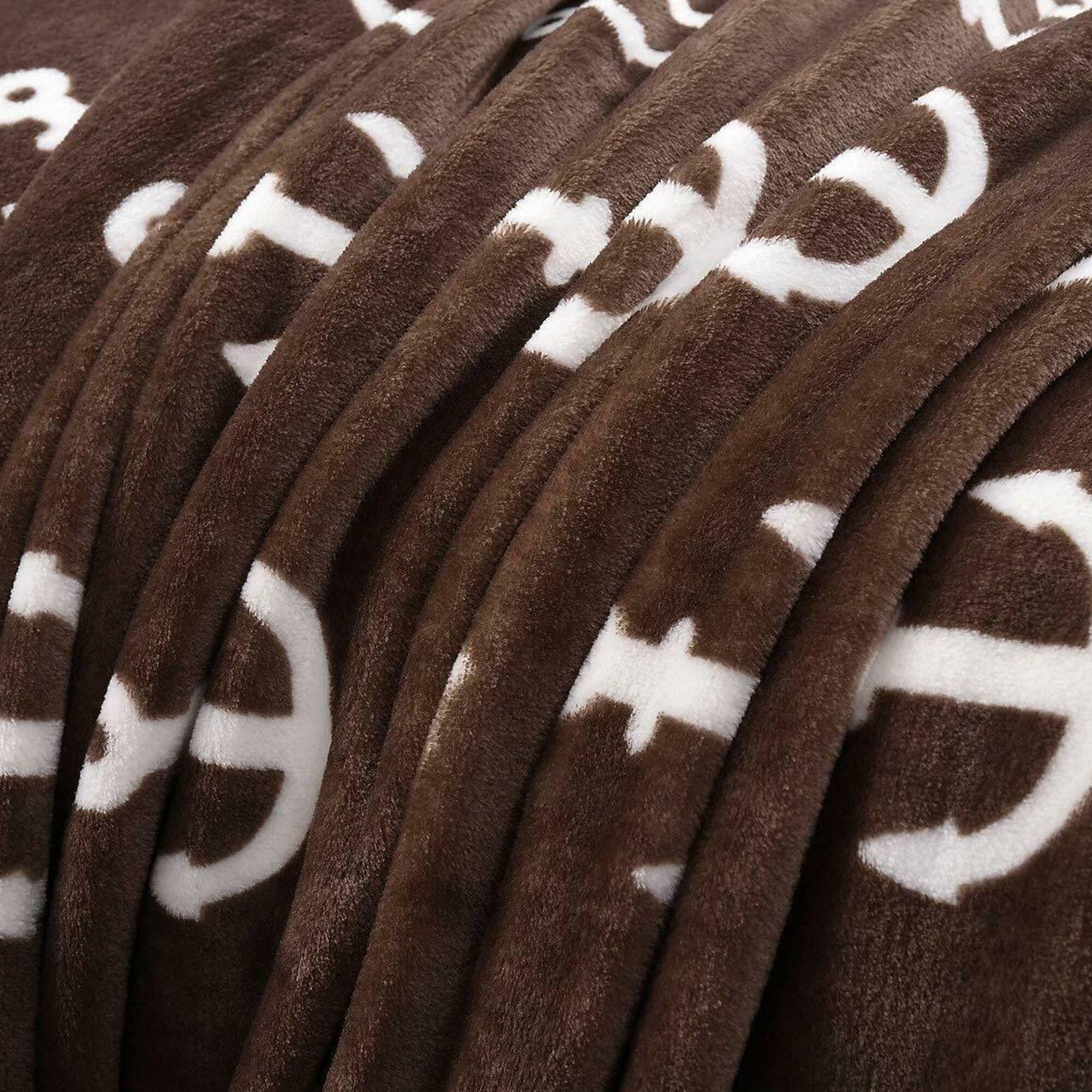 Large Boho Blanket Geometric Flannel Blanket Queen Brown Anchor Bed