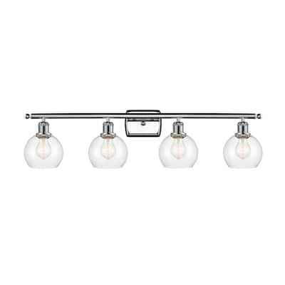 Innovations Lighting Athens - 4 Light 36" Bath Vanity Light - 6" Shade