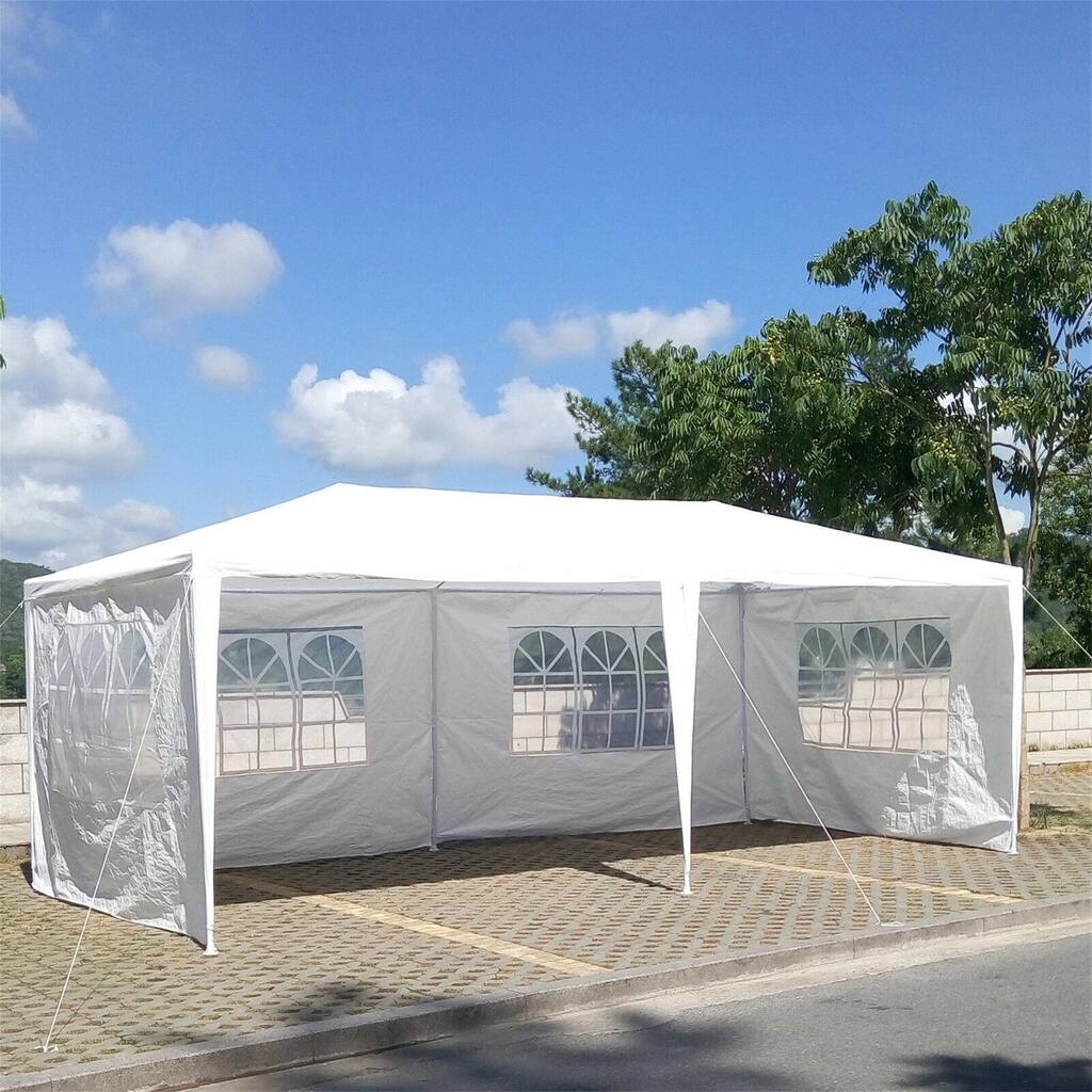 Party Canopy Tent, Outdoor Temporary Gazebo with Sidewalls, White